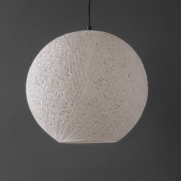 Lacey Bohemian Minimalist Iron/Rope Woven Globe LED Pendant - JONATHAN Y